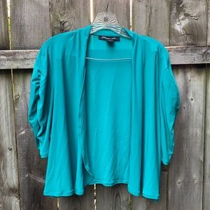 Green crop open cardigan sz. 3X